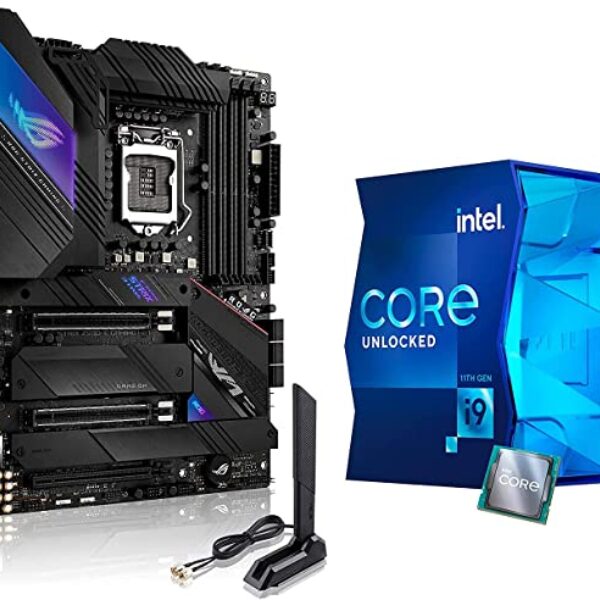 Micro Center Intel Core i9-11900K Desktop Processor 8 Cores up to 5.3 GHz Unlocked LGA1200 125W Bundle with ASUS ROG Strix Z590-E Gaming WiFi 6E (Intel 11th/10th Gen) ATX Motherboard PCIe 4.0 DDR4