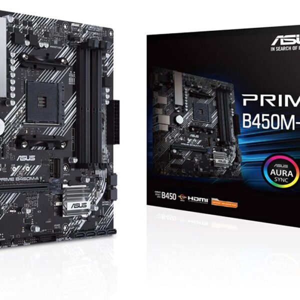 ASUS Prime B450M-A II AMD AM4 (Ryzen 5000, 3rd/2nd/1st Gen Ryzen Micro ATX Motherboard (128GB DDR4, 4400 O.C.), NVMe, HDMI 2.0b/DVI/D-Sub, USB 3.2 Gen 2, BIOS Flashback, and Aura Sync)