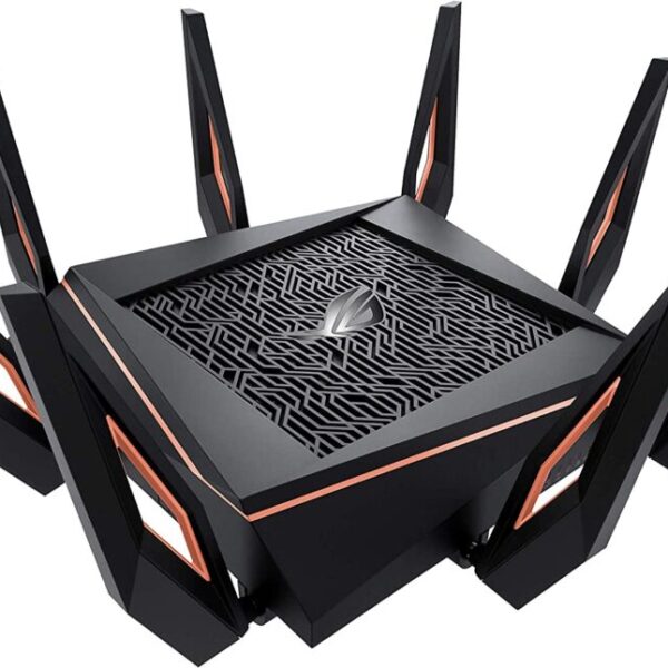 ASUS ROG Rapture WiFi 6 Gaming Router (GT-AX11000) - Tri-Band 10 Gigabit Wireless Router, 1.8GHz Quad-Core CPU, WTFast, 2.5G Port, AiMesh Compatible, Included Lifetime Internet Security, AURA RGB