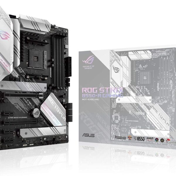 ASUS ROG Strix B550-A Gaming AMD AM4 Zen 3 Ryzen 5000 & 3rd Gen Ryzen ATX Gaming Motherboard (PCIe 4.0, 2.5Gb LAN, BIOS Flashback, Dual M.2 with heatsinks, Addressable Gen 2 RGB Header and Aura Sync